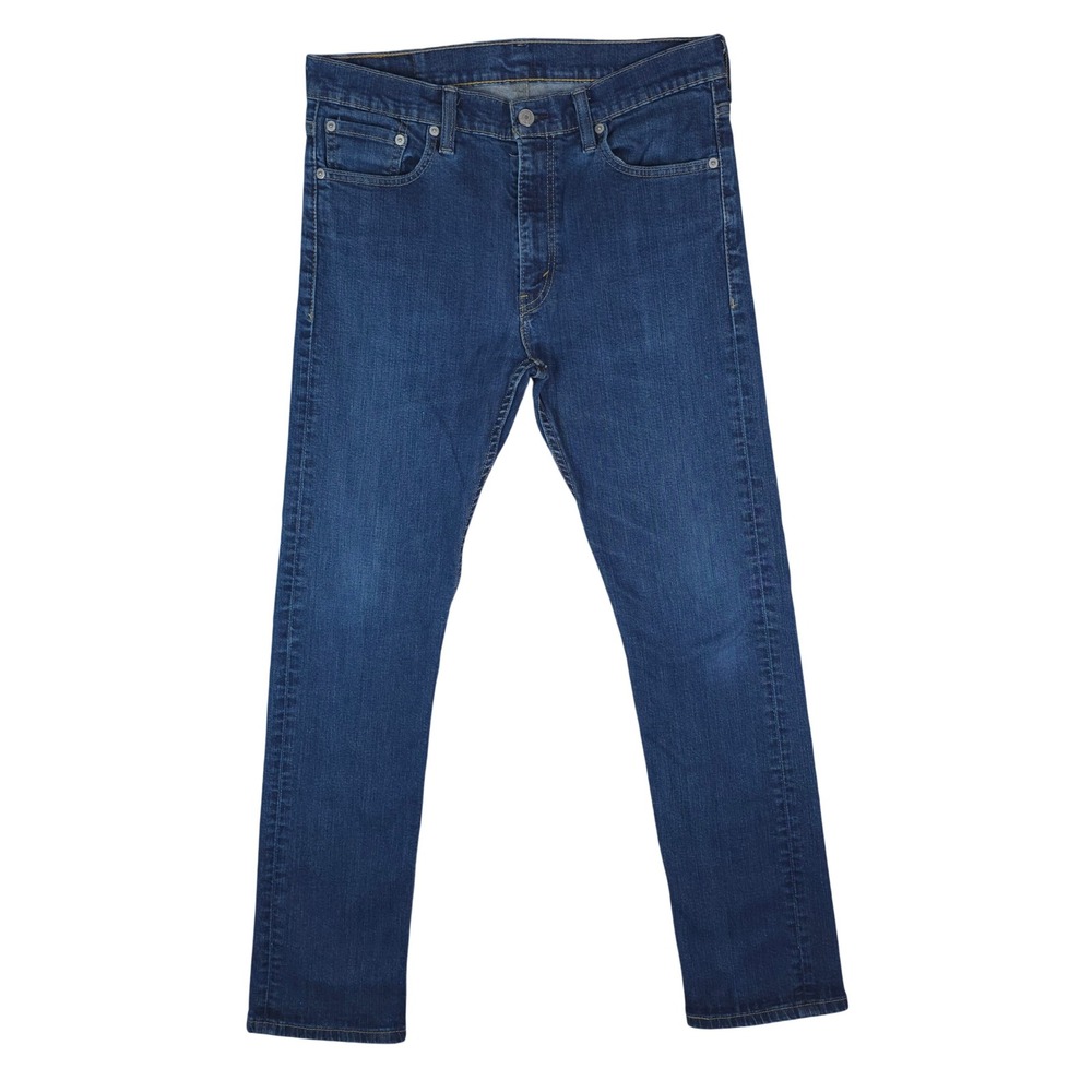 Levis 513 Slim Straight Jeans Mens 32x32 Blue Stretch Denim Dark Wash